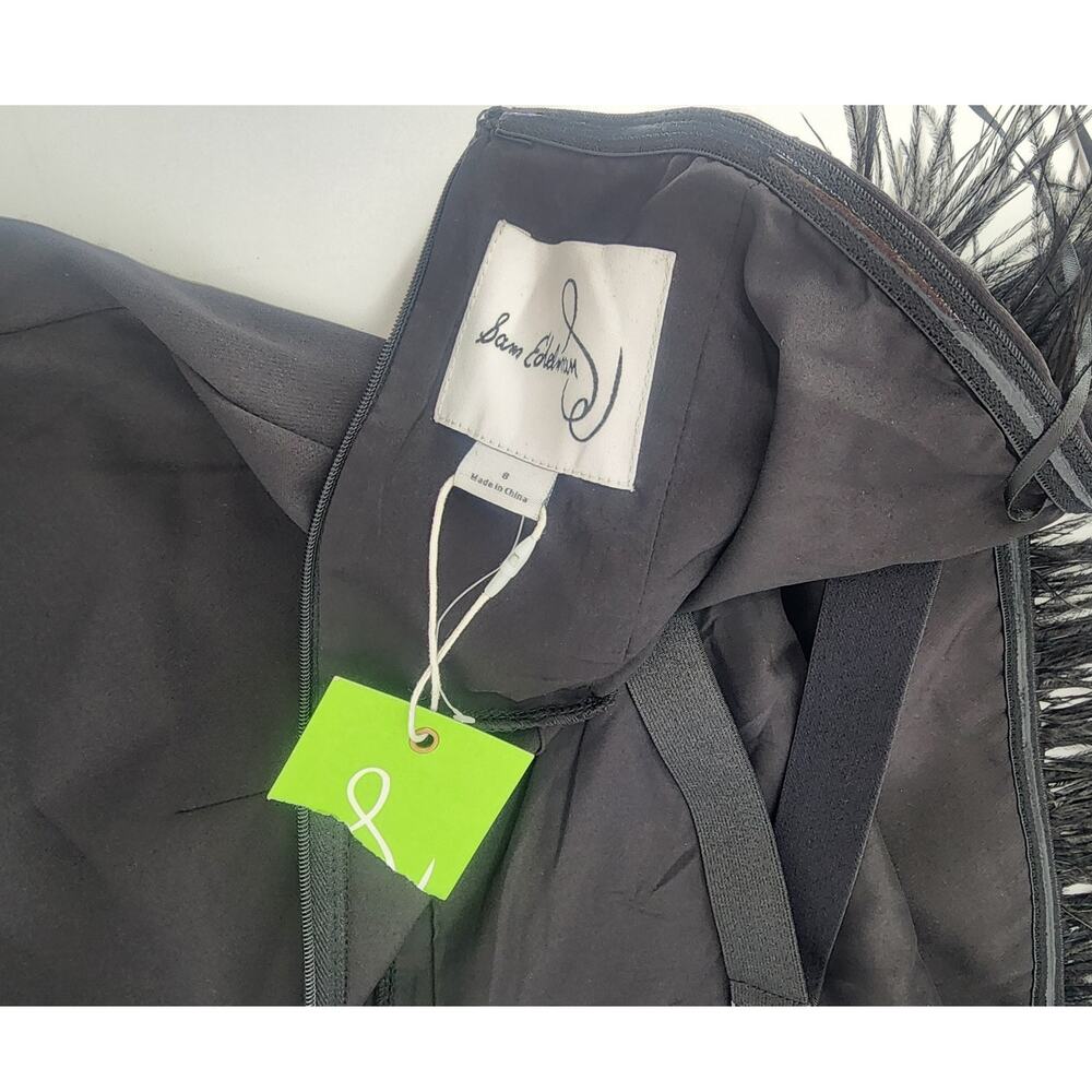 Sam Edelman Black Feather Top Strapless Mini Dress Women's Size 8 - Picture 9 of 11